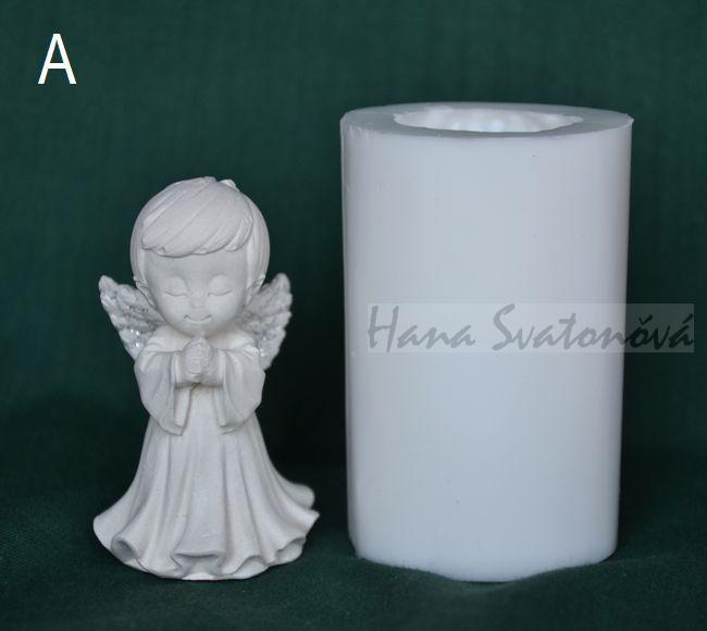 Anděliček a kniha - výška 5,5 a 6,5cm