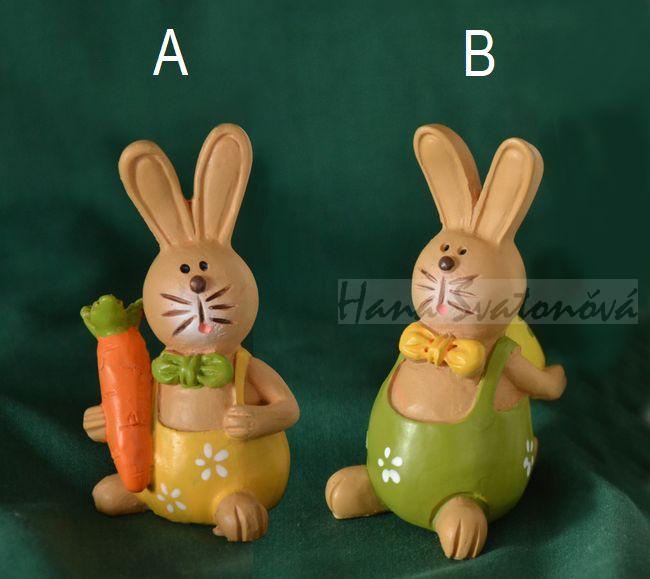 Zajíček s mrkví a vajíčkem - výška 8 a 8,5cm