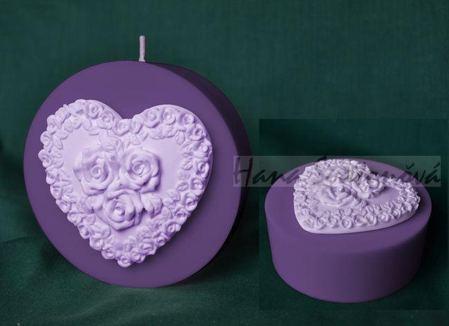 Srdce ornament Disk - průměr 10cm