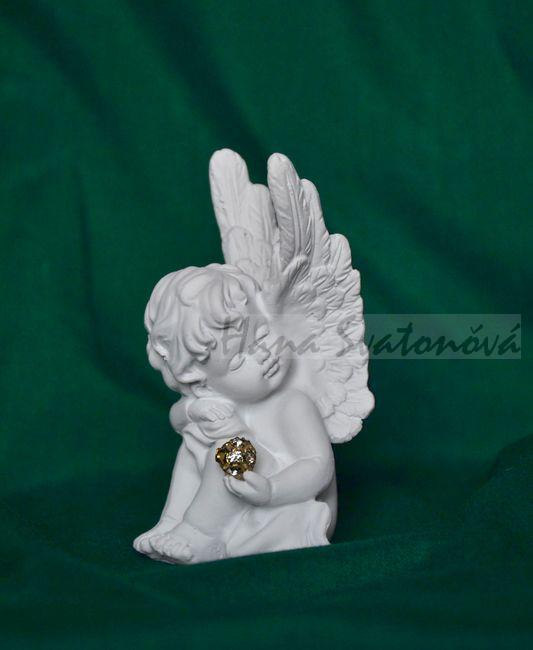 Anděl s vysokými křídly malý  - výška 8,5cm