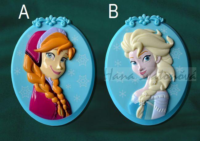 Reliefy Anna a Elsa, vel. 8x10,5cm