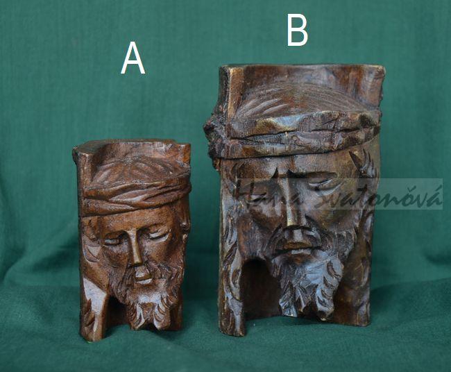 Hlava Krista, výška 8 a 11,5cm