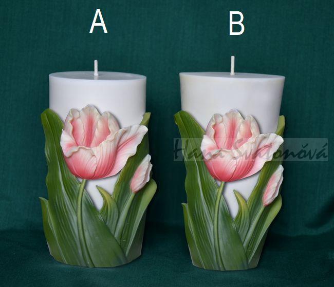 Tulipány Válec - výška 12,3 a 12,5cm