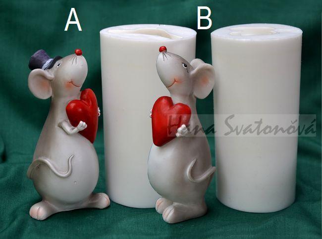 Myšák a Myška se srdíčkem - výška 13cm