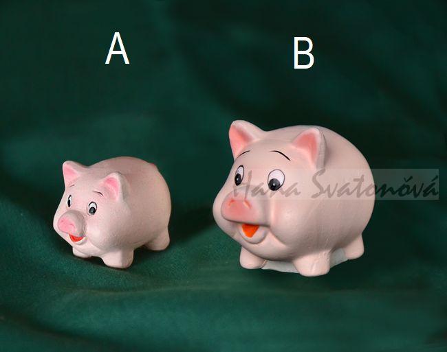 Prasátko pro štěstí - výška 2,5 a 5cm