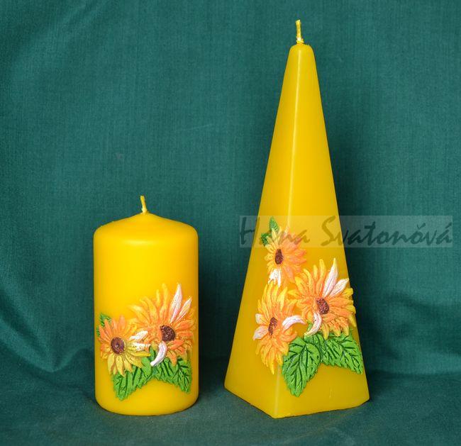 Kopretiny Válec a jehlan - výška 10 a 19cm