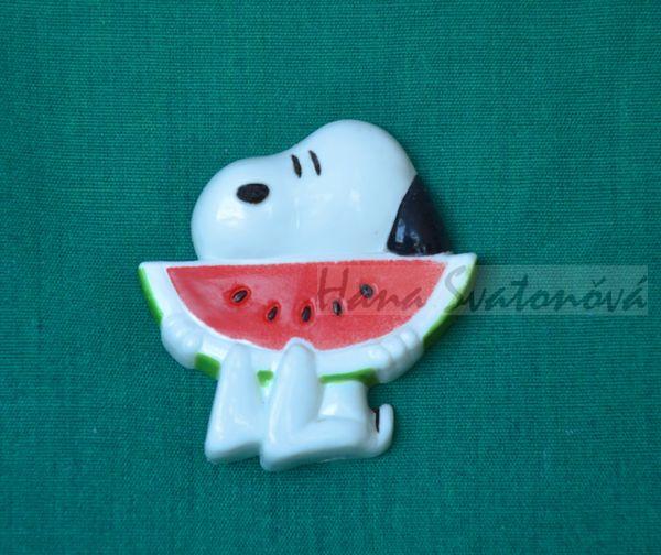 Reliefy pes Snupy s melounem, vel 5x4,5cm