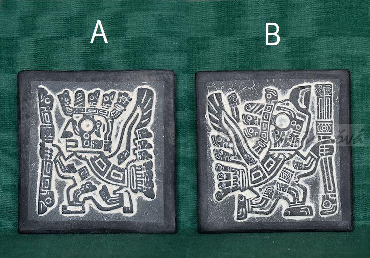 Relief - Mayský motiv čtverec 8x8cm