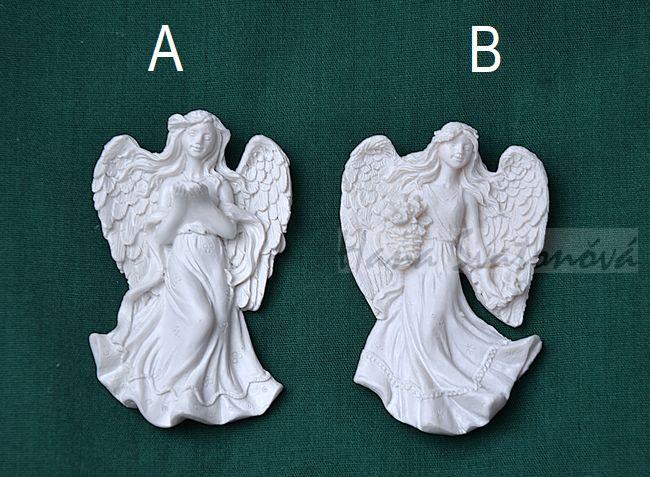 Relief Andelíček s květinami - vel. 4,5x7cm