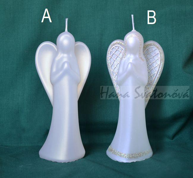 Anděl perleťový - výška 16cm