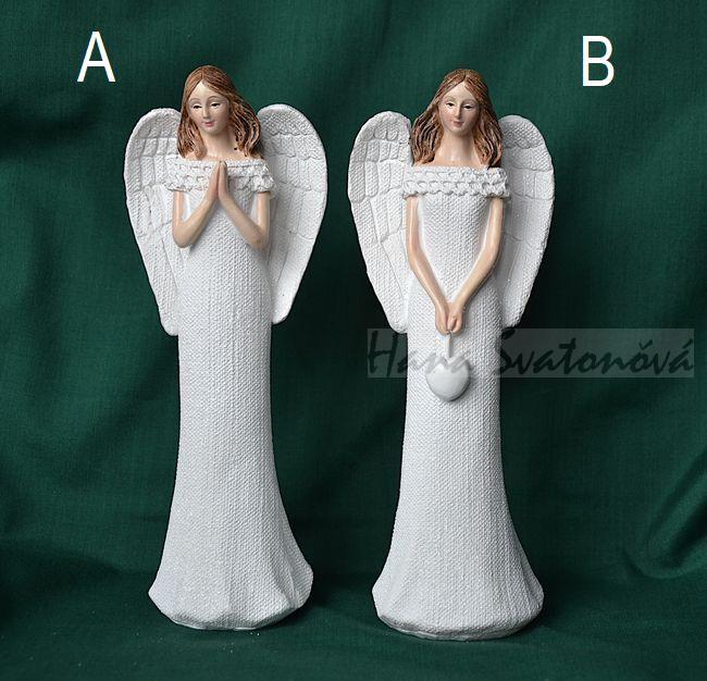 Anděl Juta s krajkou - výška 20cm