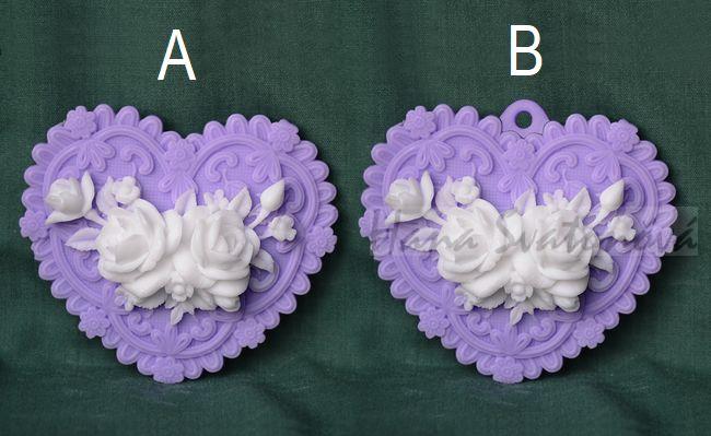 Relief srdce Kvetiny ornament - 8,5x8,5cm