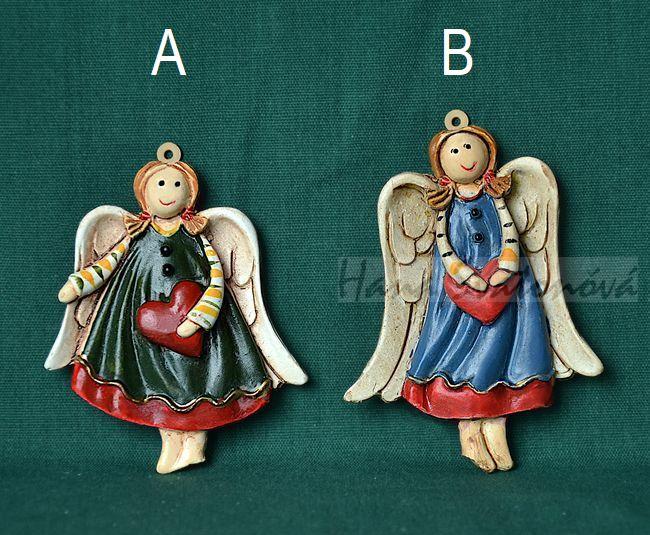Relief Andělíček se srdíčkem - přívěsek, vel 5,5 a 6cm