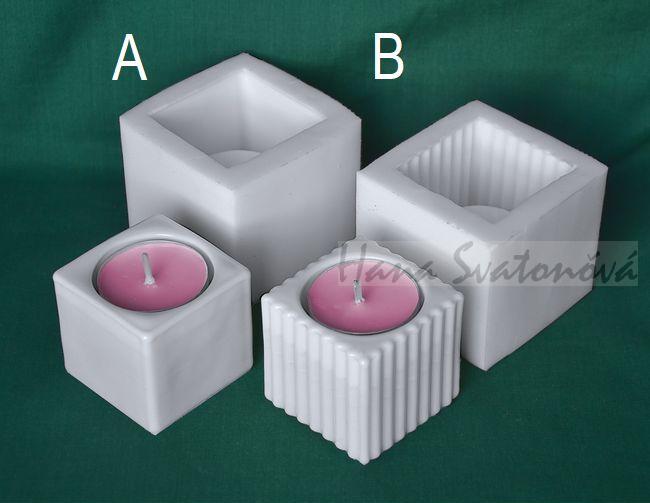 Forma svícen KOSTIČKA, na MALOU čajovou svíčku 5x5x5cm