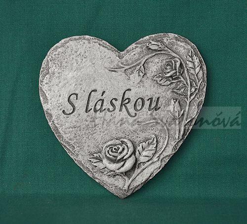 Relief Srdce S láskou  - vel. 7,5x7,5cm