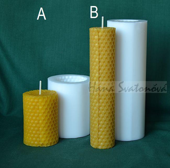 Svíčka včelý vosk - výška 6,5 a 15cm