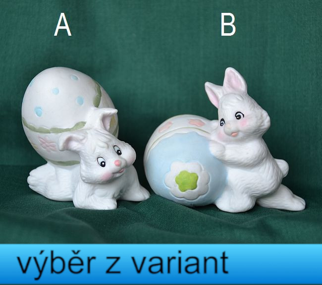 Zajíček s vajíčkem, výška  6,5-7cm