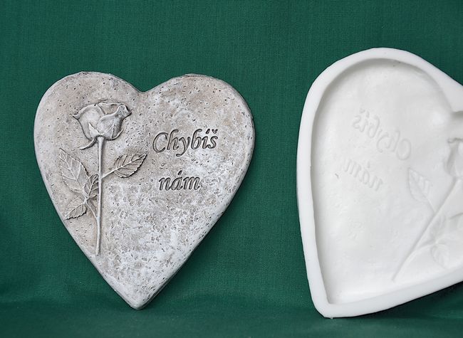 Relief Srdce Chybíš nám  - vel. 11x12cm