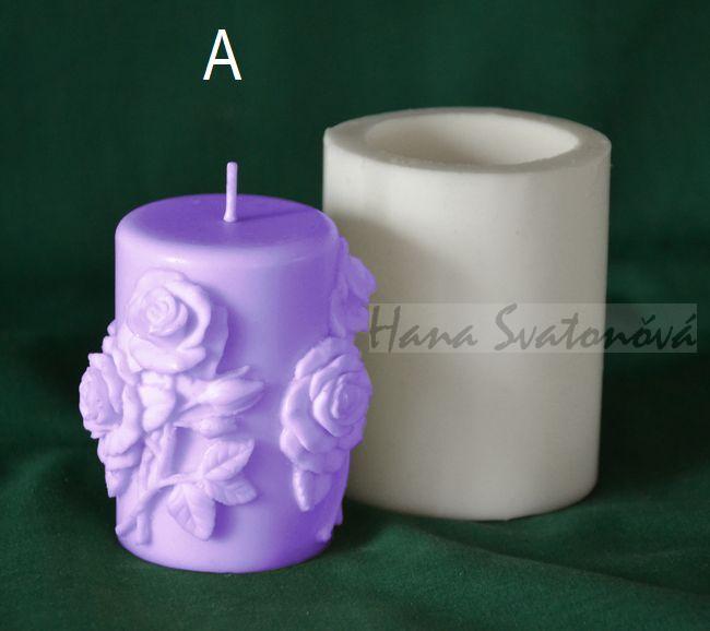 Válec Růže - výška 7,5cm