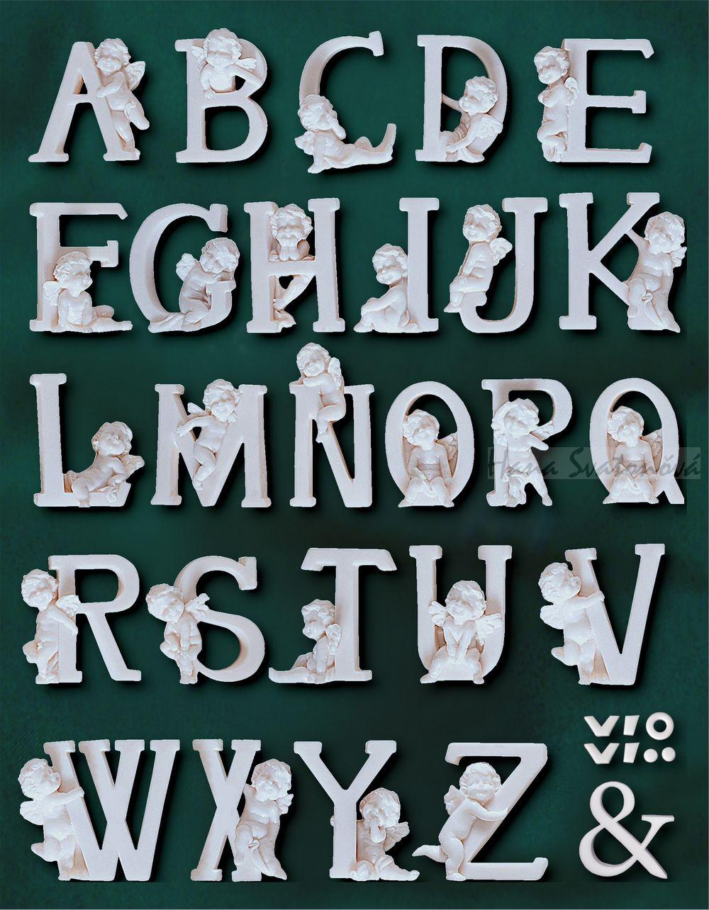 Písmena s andělíčkem, výška 7,5 cm, tl. 1,5cm