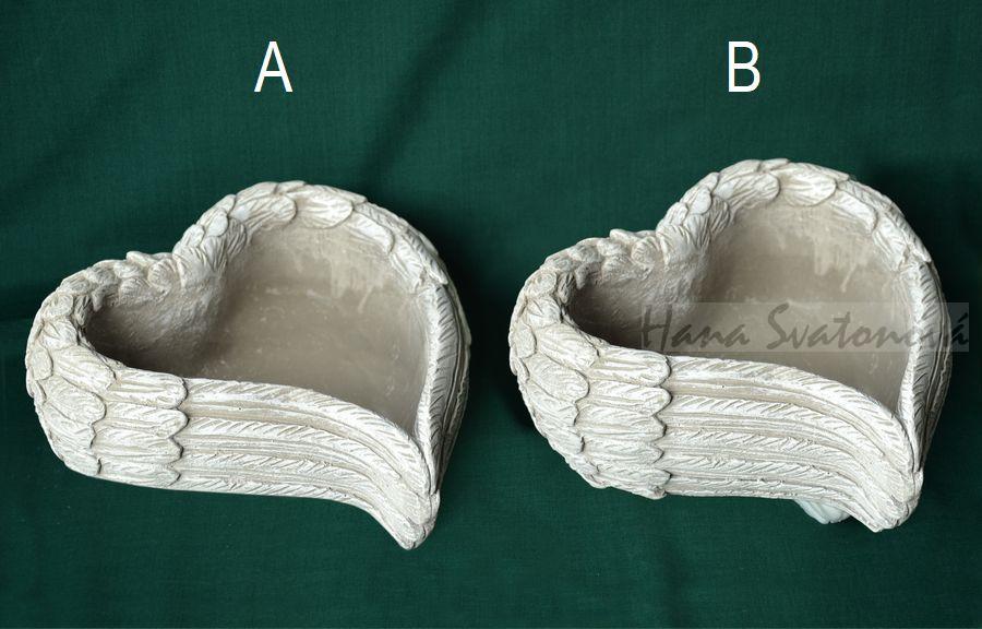 Miska srdce Křídlo, velikost 19x19x5,5 (8)cm