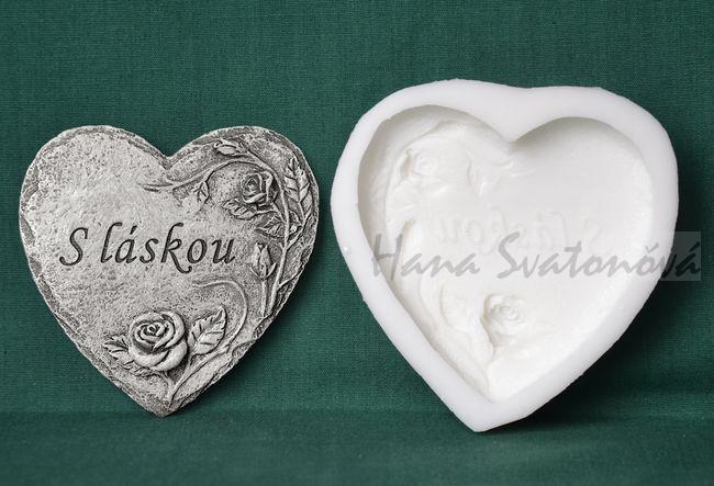 Relief Srdce S láskou  - vel. 7,5x7,5cm