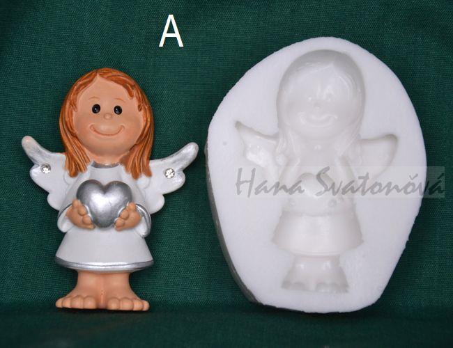 Relief Andílek stříbrný vel. 6cm