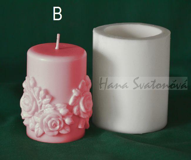 Válec Růže - výška 7,5cm