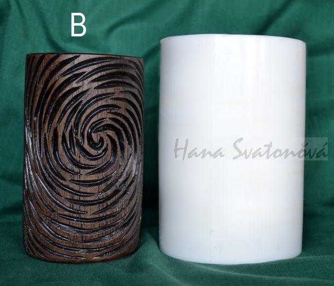 Válec dekor dřevo - výška 7,5 a 12cm