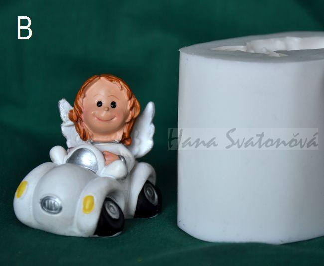 Andílek šofér - výška 5/4,5cm