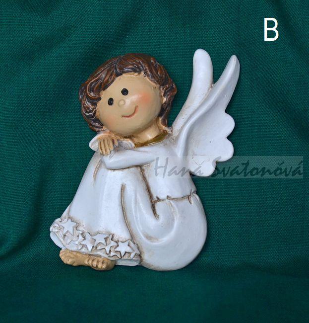 Relief Andílek bílý - vel. 6,5-7,5cm