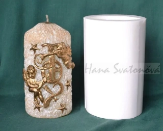 2 Andělé válec  - výška 14cm